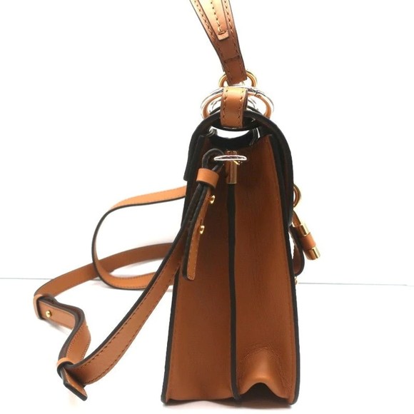 Chloe Small Aby Day Bag Autumnal Brown Croc-Embossed Leather Crossbody Tote NEW - Picture 4 of 12